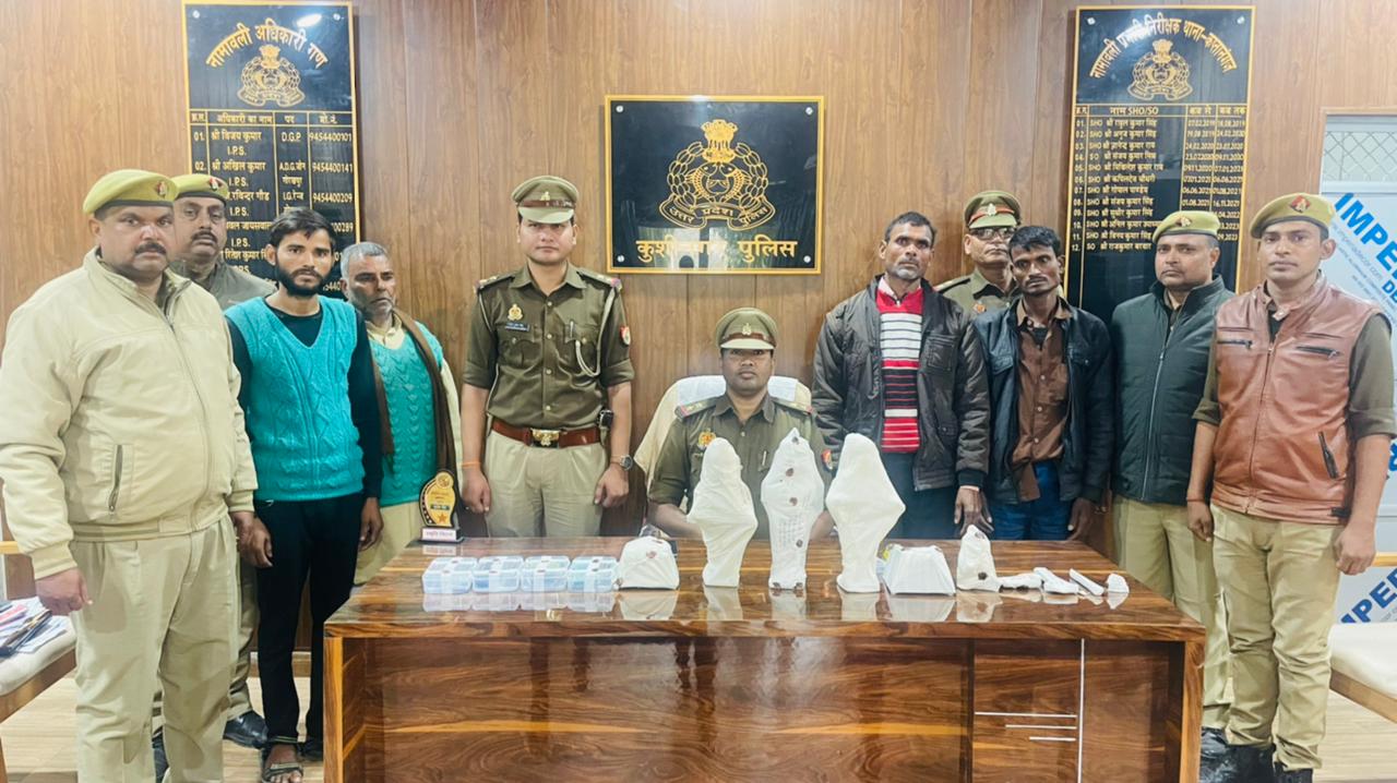 चोरी हुई पीतल की मूर्तियों समेत अभियुक्तों को बरामद कर भेजा जेल